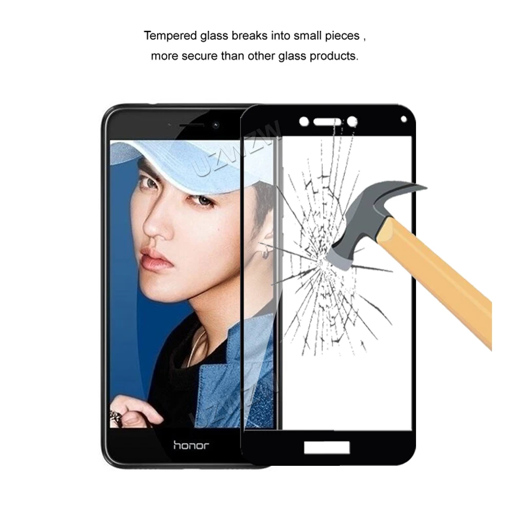 Закаленное стекло для Honor 8 lite с полным покрытием Защитная пленка телефона