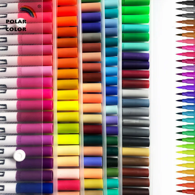 Креативная ручка на водной основе 120 цветов с двумя наконечниками чернила кисть