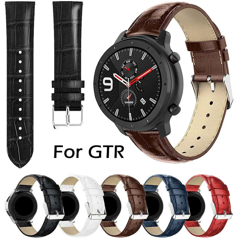 

Ремешок для умных часов Xiaomi Huami AMAZFIT GTR 42 мм, 47 мм, GTS, Pace, Stratos 2, 2S, кожаный