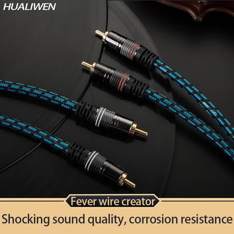 Аудио кабель Соединительная линия усилитель мощности 2RCA красный и белый двойной