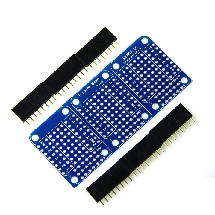 Тройной щит для WeMos D1 Mini Dua сторонняя плата Perf Arduino совместима | Электронные