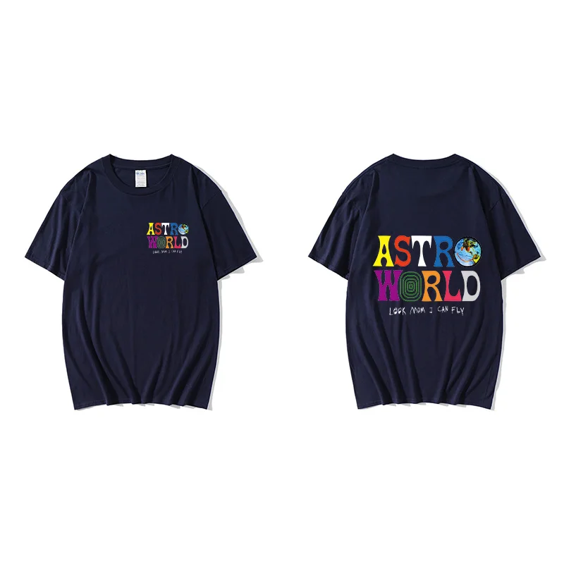 Мужская и женская футболка в стиле хип-хоп с буквенным принтом Трэвиса Скотта