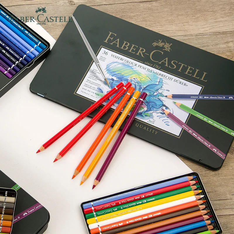 Faber Castell зеленый железный ящик цветные карандаши для воды 12/24/36/60/120 цвета на выбор