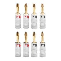 4pcs 4mm banana plugs new 24k gold nakamichi speaker video speaker connector pure copper audio jack connector drop shipping