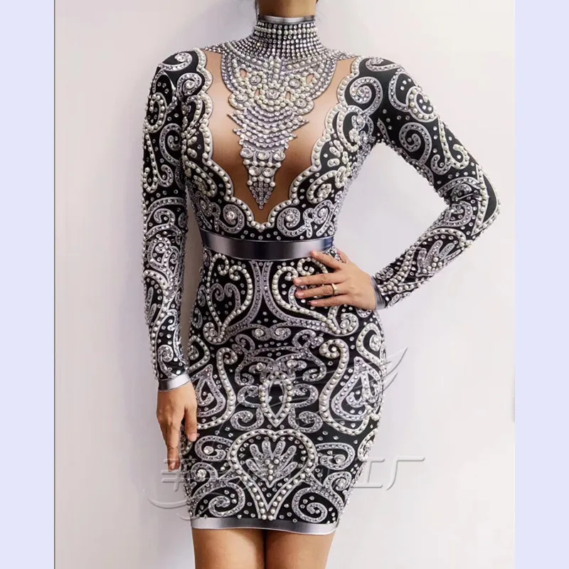 Модные Кристаллы Стразы Вечерние платье для женщин празднование дня рождения