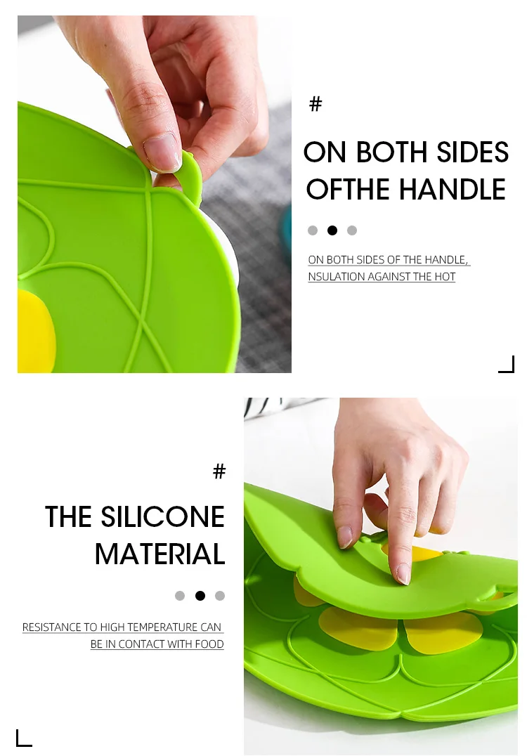 

Silicone Lid Spill Stopper Cover Anti-Overflow Plugging Pot Lid Heat Resistant Cooking Pan Lid Cookware Kitchen Accessories 26CM