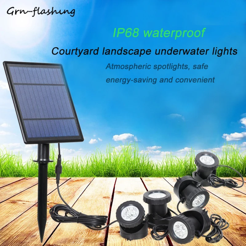 

Outdoor Led Solar Light RGB Color Changing Solar Spotlight IP68 Waterproof Solar Lawn Lamp for Gardon Pool Landscape