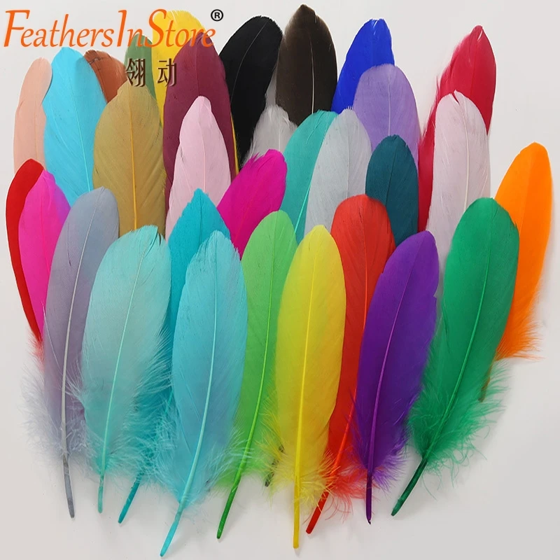 

Natural Goose feather Dyed various white Swan feathers for crafts Wedding Jewelry Party Accessories 15-20cm/6-8 inch