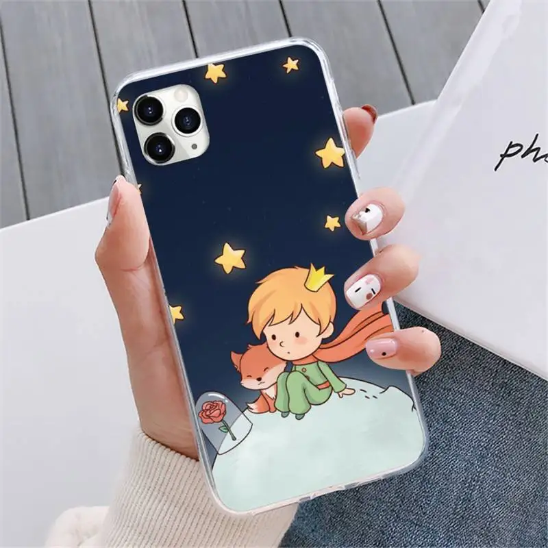 

Silicone Black Cover Lovely little prince Phone Case For iphone 12 5 5s 5c se 6 6s 7 8 plus x xs xr 11 pro max mini