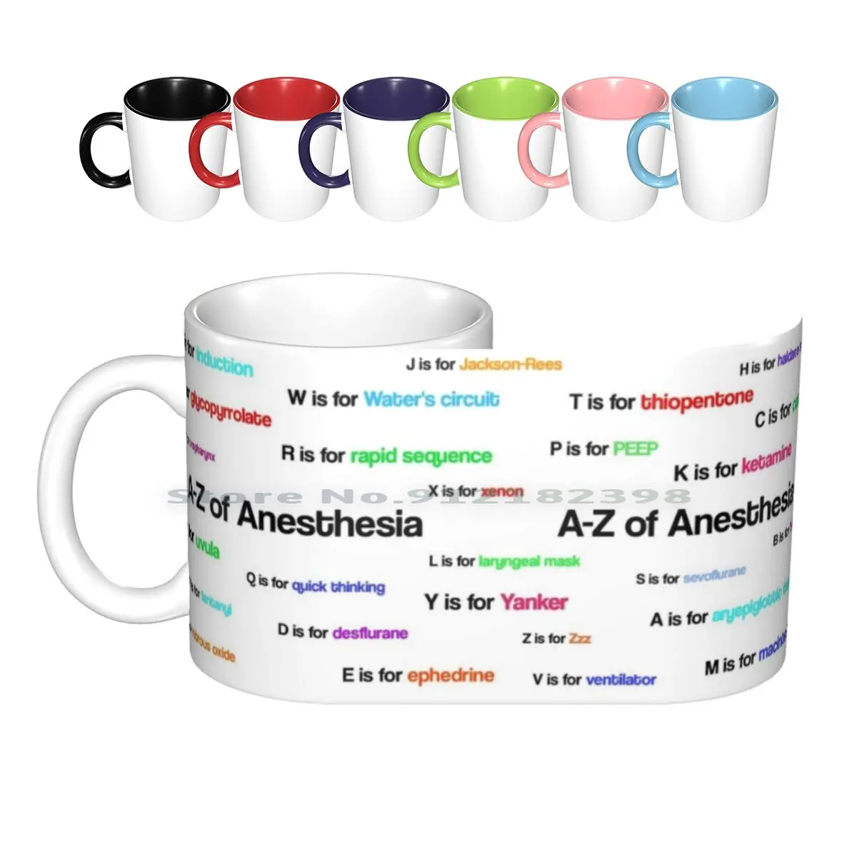 

A To Z Of Anesthesia / Anaesthesia Ceramic Mugs Coffee Cups Milk Tea Mug Anaesthesia Anaesthetist Anesthetist Anesthetics