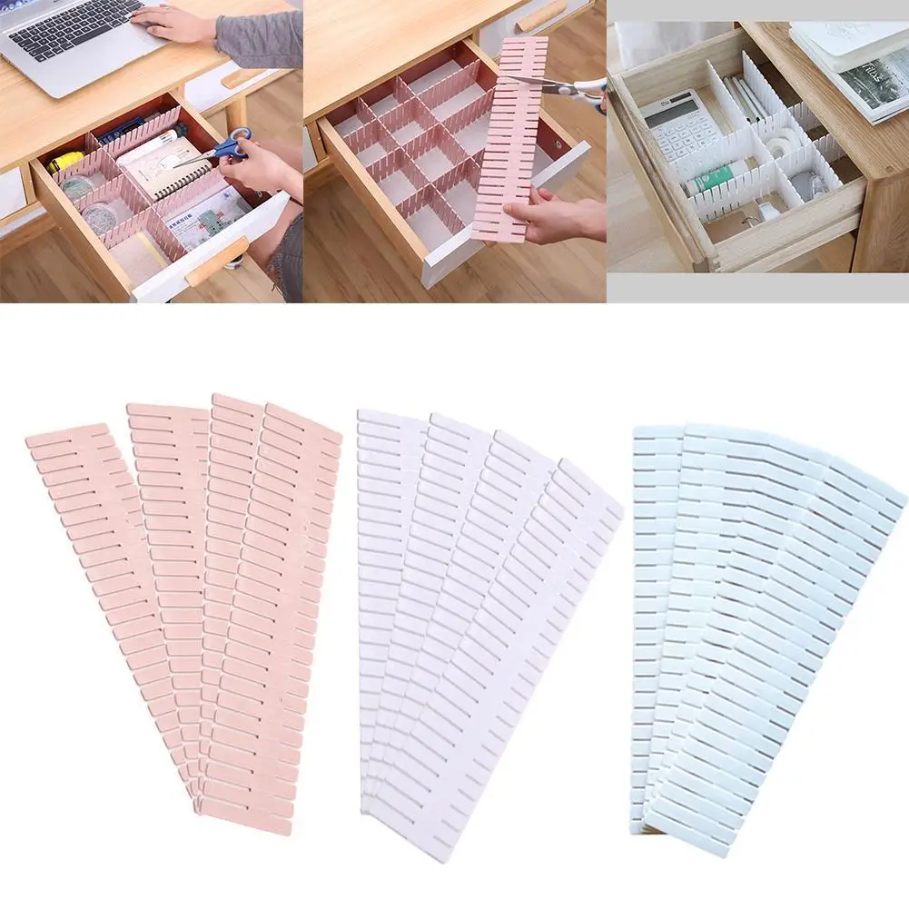 

4PCS Adjustable Clapboard Drawer Divider Partition Socks Office Separator Closet Wardrobe For Underwear Belt Organiser Stor K0V9