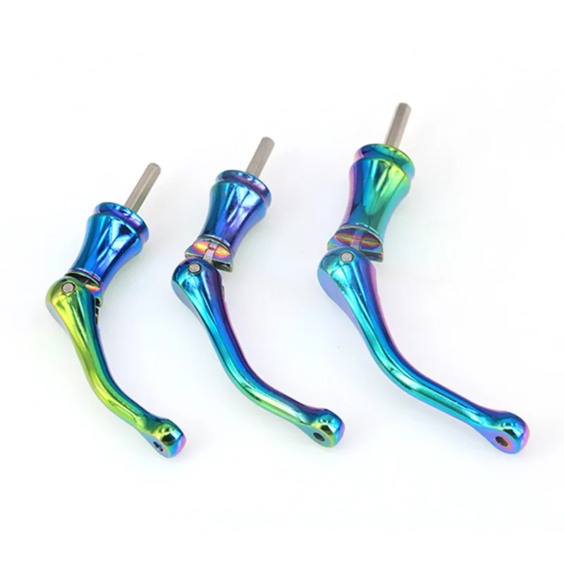 DEUKIO S/M/L Ручка рыболовной катушки металла разноцветные крутящиеся на приманку