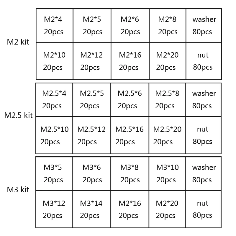 Набор винтов с шестигранной головкой из нержавеющей стали комплект и гаек