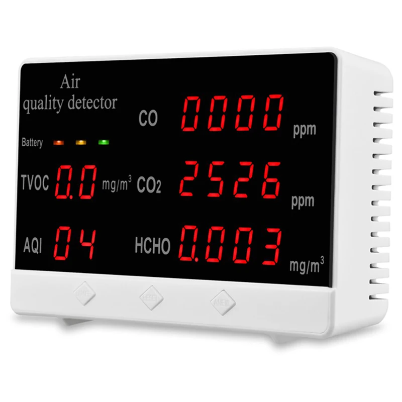 

Air Quality Tester CO CO2 TVCO AQI HCHO Tester Home Daily Air Quality Monitoring Equipment
