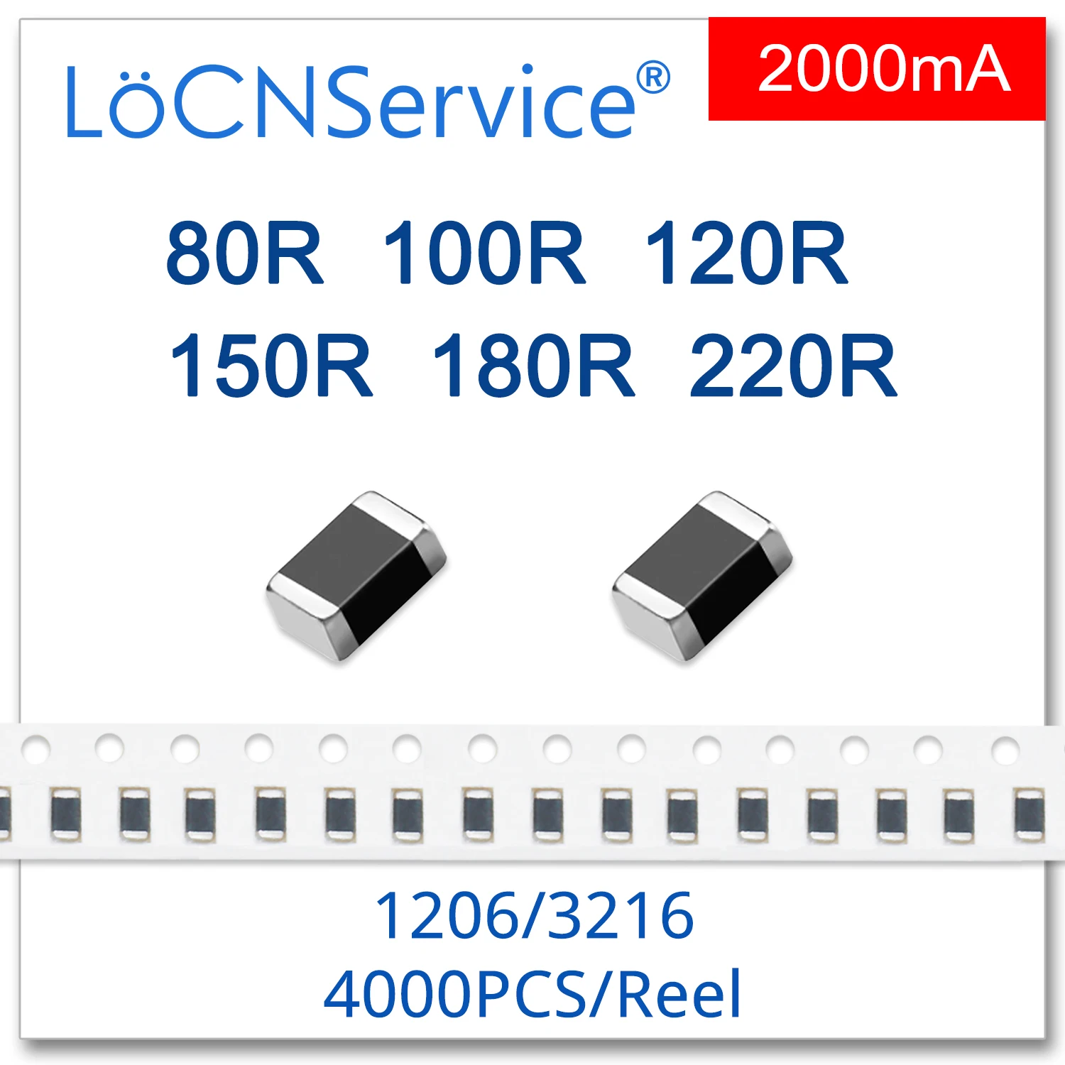 LoCNService 1206/3216 100 МГц 3000 шт. 2A многослойная ферритовая бусина с пластиковым пакетом