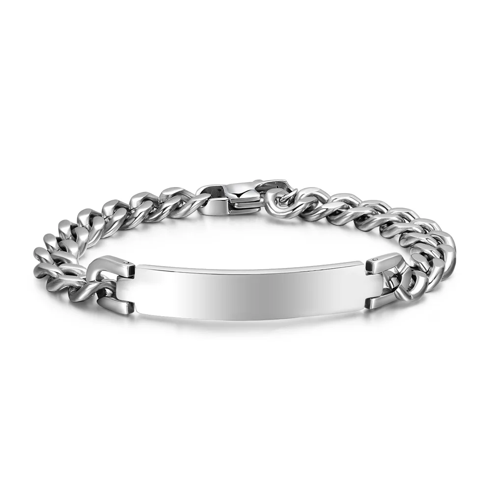 

Classic Simple Stainless steel cuff chain charm bracelets for men and women wedding marriage anniversary birthday gift party fas