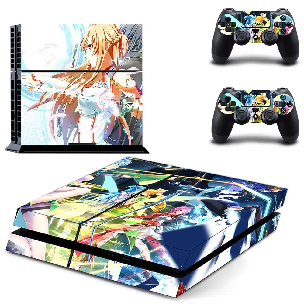 Sword Art Online SAO PS4 Stickers Play station 4 Skin Sticker Decals For PlayStation Console & Controller Skins Vinyl | Электроника