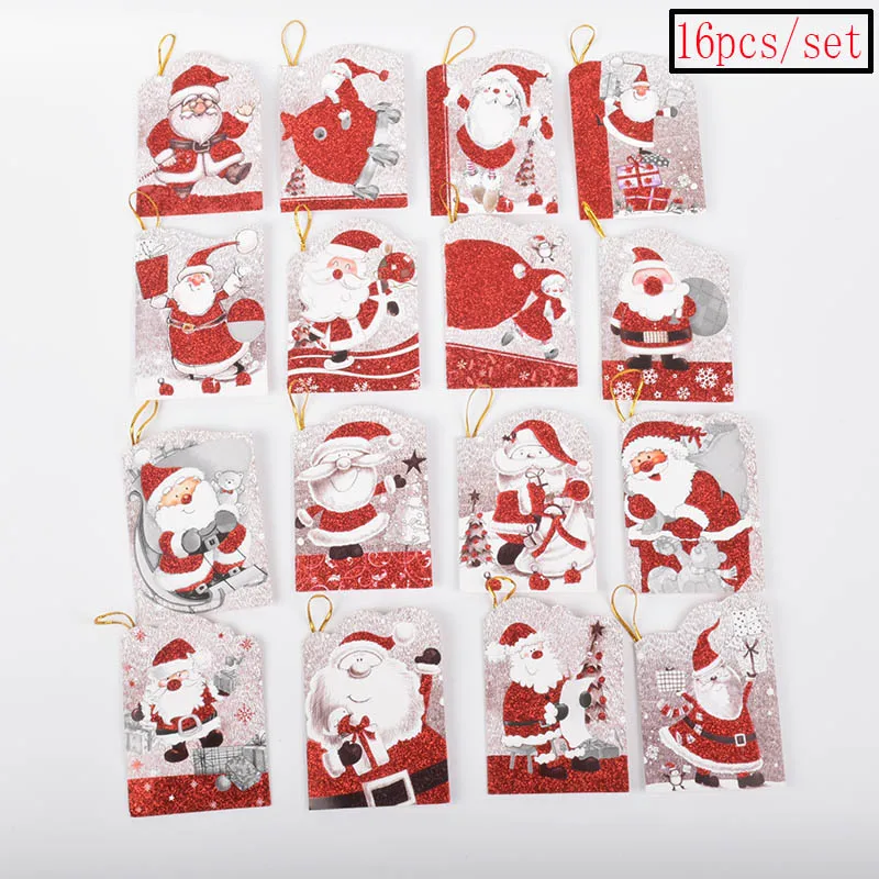 16 шт./компл. Рождественская открытка милые поздравительные открытки с Санта