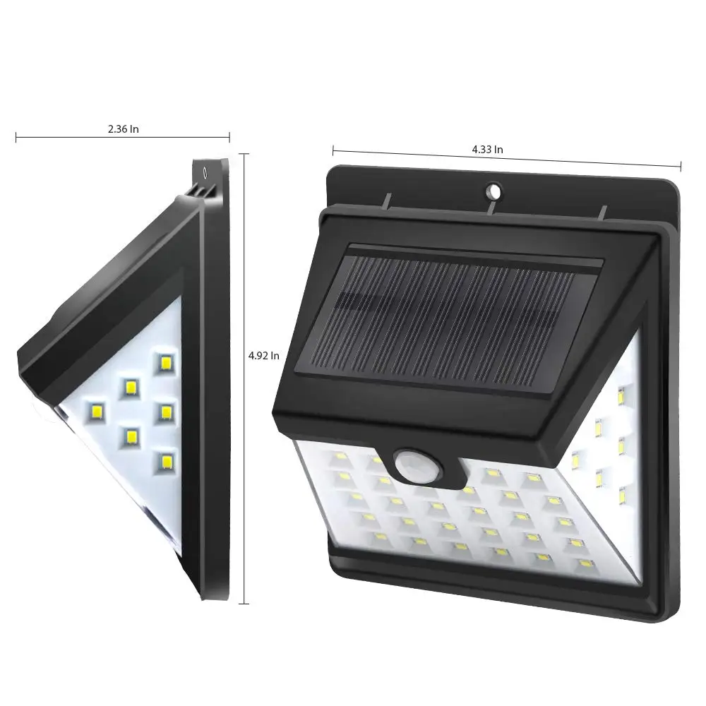 40 led solar light 40 светодиодный светильник на солнечной батарее с датчиком движения PIR светодиодный уличный светильник 3 стороны 270 градусов светодиодный светильник для сада безопасный солнечный светильник s для гаража - Испускаемый цвет: 40 led solar light