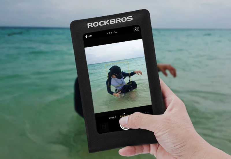 ROCKBROS 6," велосипедная сумка для телефона с сенсорным экраном для езды на велосипеде, руль велосипеда, передняя головка, водонепроницаемая сумка для мобильного смартфона