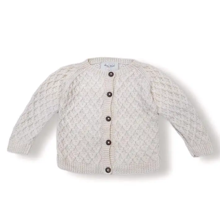 Cardigan white Г., Осенний вязаный свитер с 3D рисунком листьев Bebes, кардиган, Детский свитер для мальчиков и девочек детская одежда для новорожденных, комплект трикотажной одежды для детей - Цвет: Cardigan white