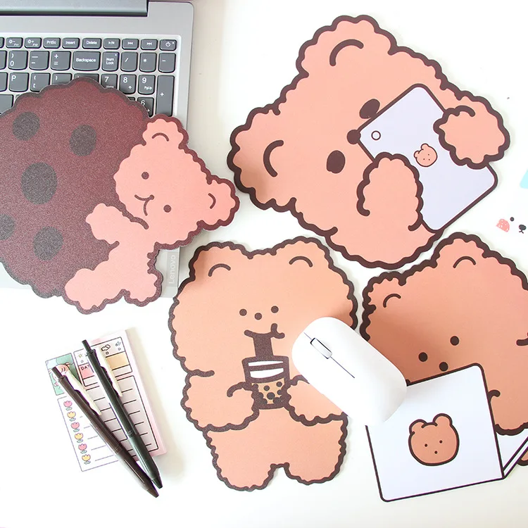 

Cute Mouse Pad Office Accessories Cartoon Bear Biscuit Mat for Mouse Mice Kawaii Desk Pad Writing Desk Mats Laptop Mouse Mat