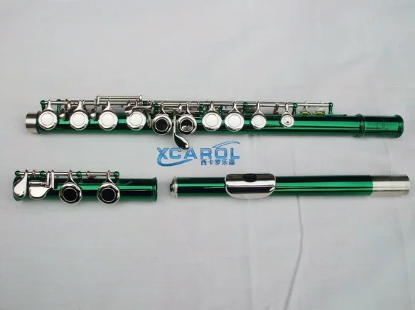 

Green 16 close holes Flute C key+E Color Flute Great Metal Tone technique