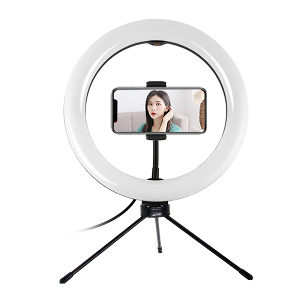 Диммируемая светодиодная кольцесветильник лампа Cadiso для макияжа фотосветильник