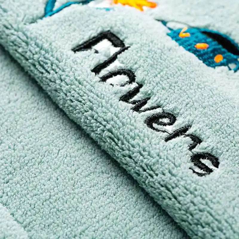 

ZWA- Cartoon Hanging Hand Towel Absorbent Embroidery Hand Towel Kitchen Bathroom Household Hanging Cute Rag Kitchen accessories