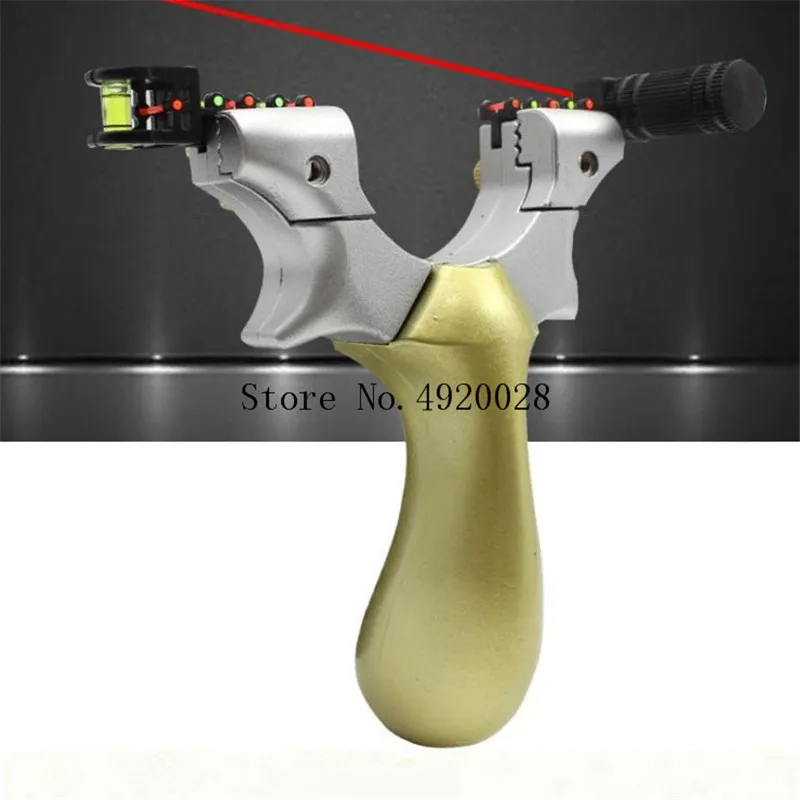 

Alloy Flat Leather Slingshot Fast Pressure Free Tied Laser Aiming Sling Outdoor Hunting Shooting Game Slingshot
