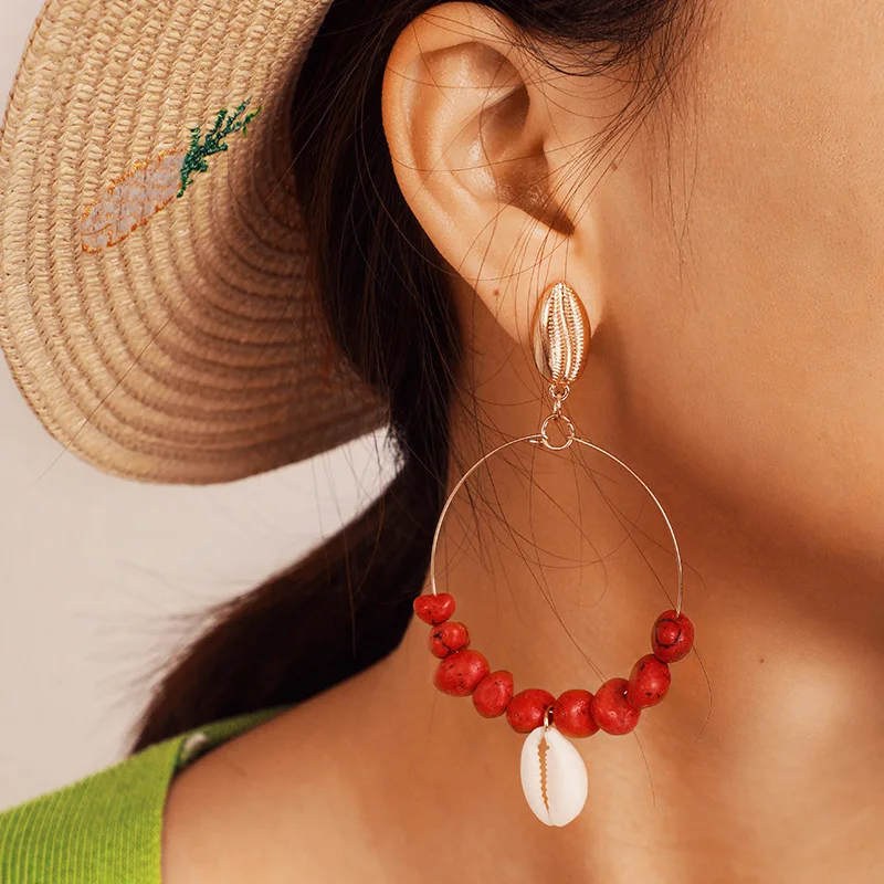 2019 Евро-американские модные простые геометрические серьги из сплава в виде