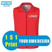 cheap volunteer vest logo customized fashion simple volunteer vest custom personal group logo printed westcool 2020