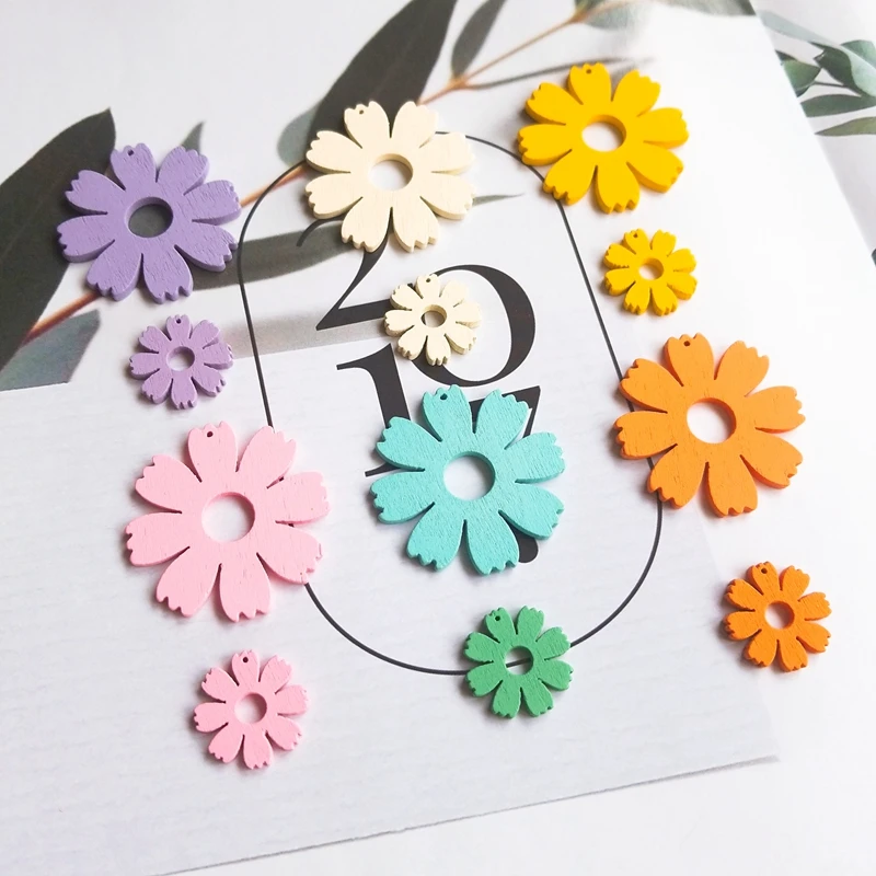 Японские и Южно корейские серьги аксессуары деревянные модные милые цвета