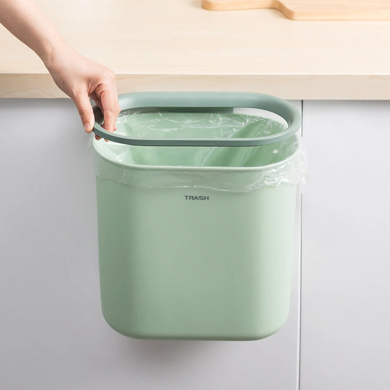 nordic wall mounted waste bin kitchen cabinet door hanging trash bin home garbage basket table trash can free global shipping