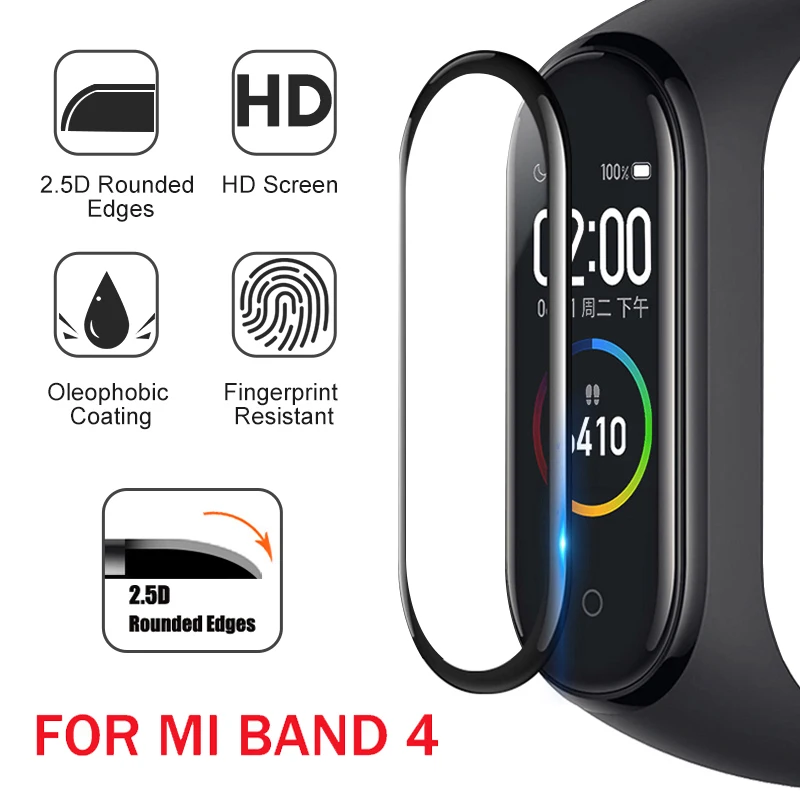 Защитная пленка для Xiaomi mi Band 4 Защитная мягкая пленка для mi Band 4 аксессуары для браслетов 2.5D полное покрытие