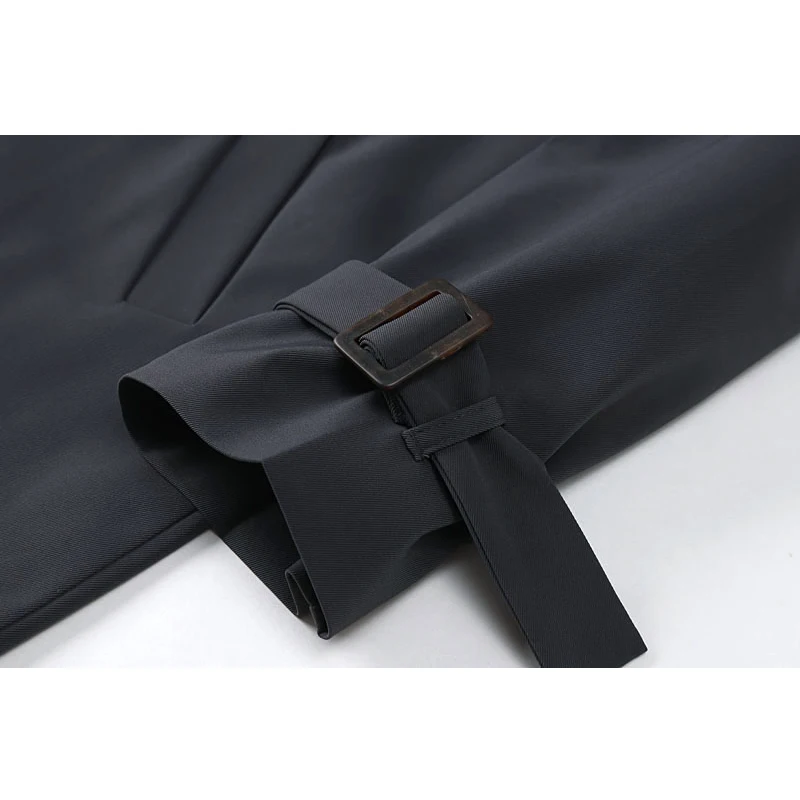 

Solid Trench Coat Women 2021 Spring Double Breasted Cardigan Notched Collar Jacket Female Loose Straight Casual Korean Outerwear