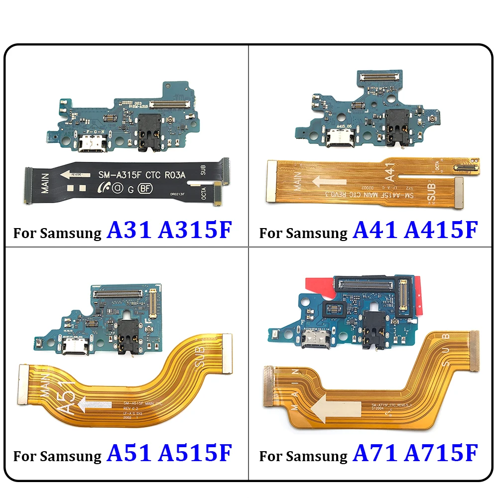USB Charging Port Dock Board Connector Main Motherboard Flex Cable For Samsung Galaxy A10S A20S A30S A21S A31 A41 A51 A71 | Мобильные