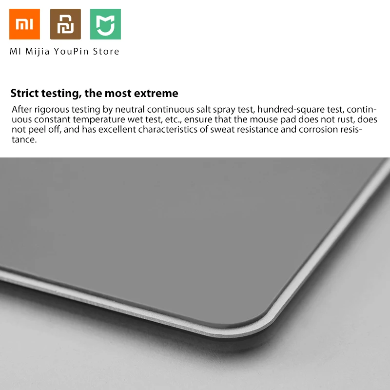 Xiaomi Mi, оригинальные коврики для мыши из металлического алюминиевого сплава, противоскользящий тонкий коврик для мыши, ПК, компьютера, ноутбука, 300*240*3 мм/240*180*3 мм