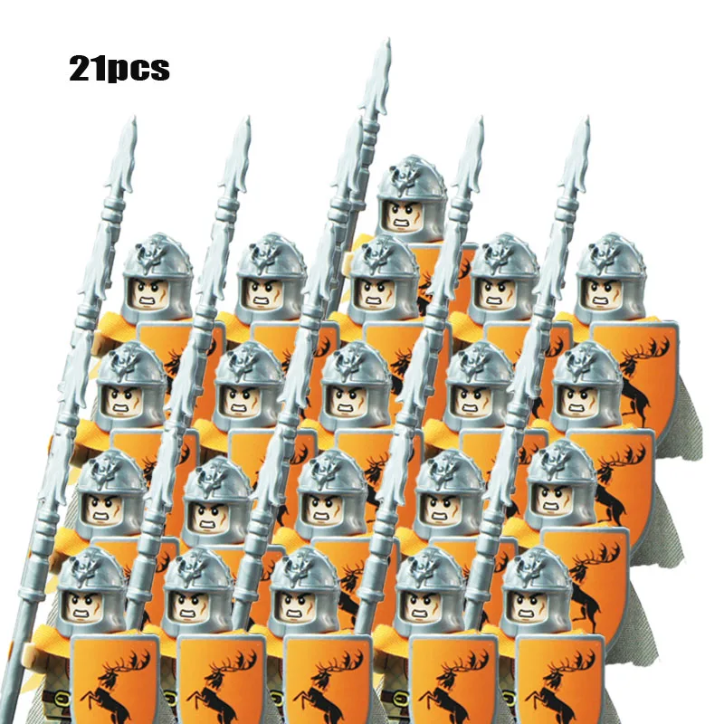21 шт./лот замок Королевский рыцарь Римский Спартак средневековые солдаты Красный