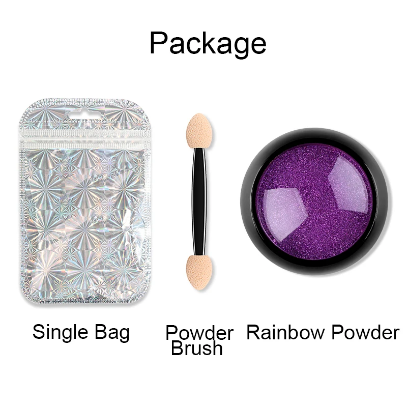 

3D Holographic Nail Laser Powder Rainbow Nail Glitter Chameleon Chrome Powder Pigment Manicure Nail Gel Polish Glitter Dust I041