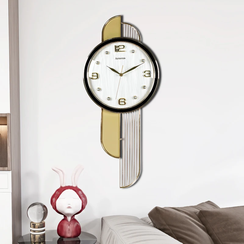 

Metal Luxury Wall Clock Modern Design Gold Fashion Creative Clocks Large Dining Room Reloj Pared Wall Watches Home Decor