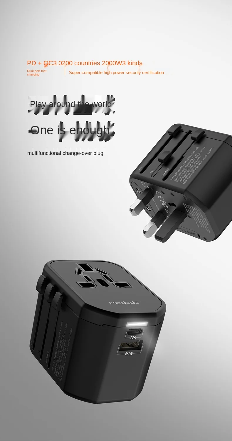 

Universal Charging Plug Multi-Function Plug Converter Fast Charging Charger Universal USB Power Portable