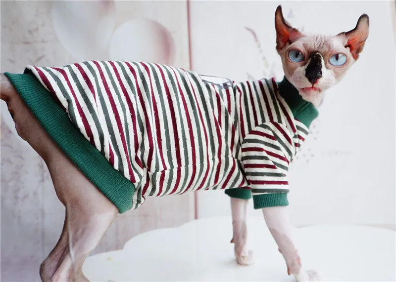 

Cool Ice Silk T-shirt Casual Sphynx Cat Dresses for Cats hairless Cat Clothes Summer thin Cat Apparel