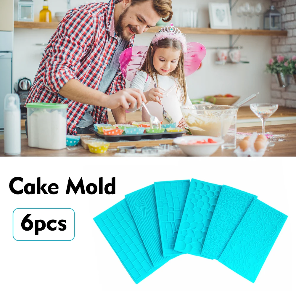 Fondant (сахарная) коврик для выпечки 6 шт. силиконовые формы инструменты украшения