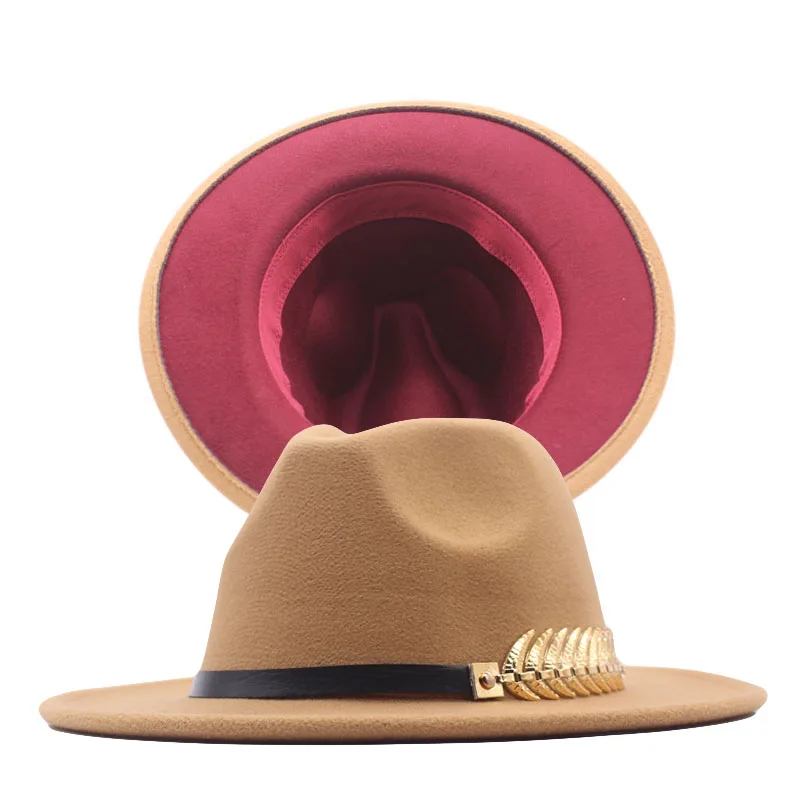 Двусторонняя фетровая шляпа для мужчин и женщин модная Федора с плоским