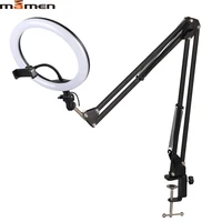 mamen photo studio led selfie ring light desktop dimmable photography lighting phone video for youtube camera with tripod stand