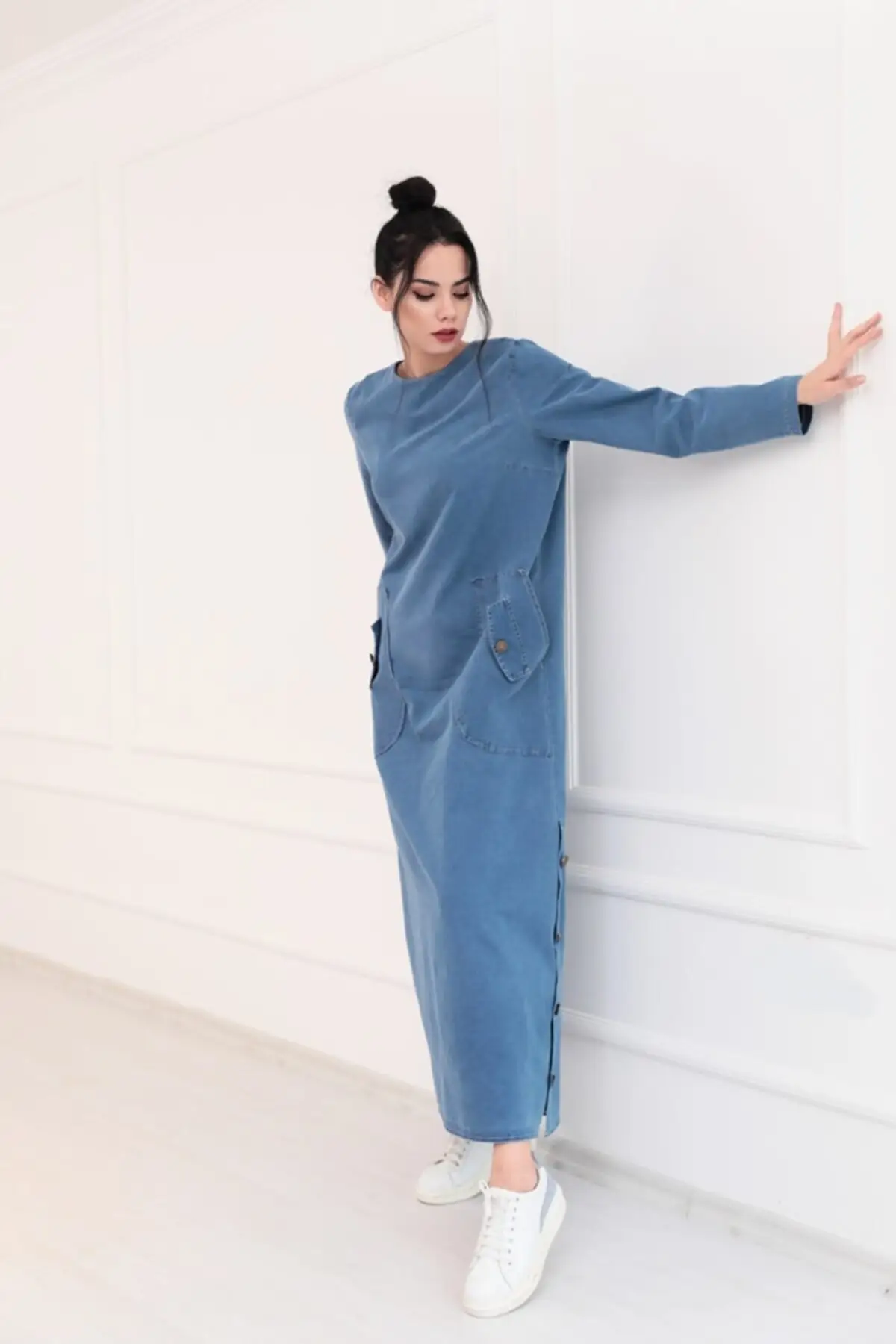 

Women's jeans Blue Dress Fashion Muslim Women Hijab Dress