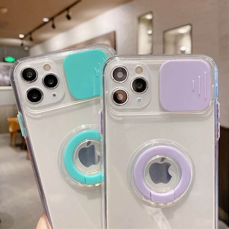 moskado Ring Holder Lens Camera Protection Case for iPhone 11 Pro Max 12 13 Mini X XS Max 7 8Plus SE 2020 Transparent Soft Cover
