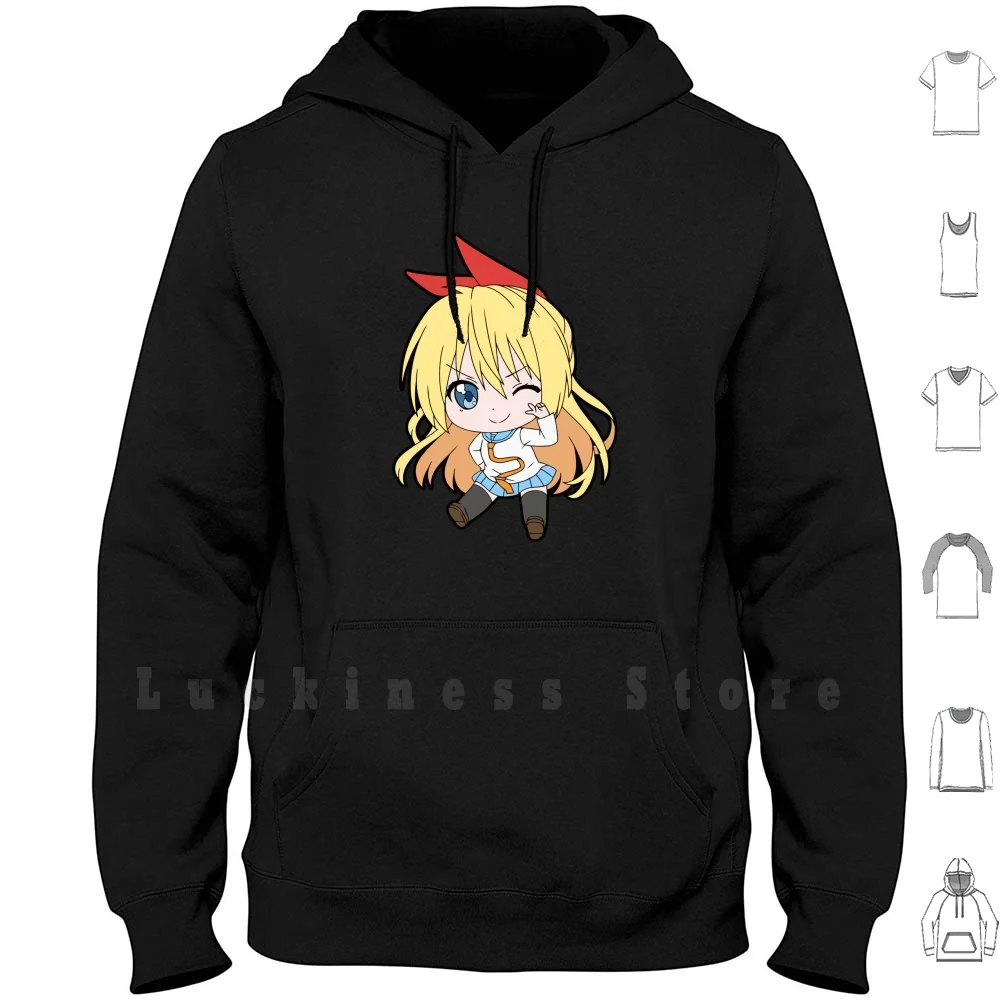 Chitoge Chibi толстовки Chitoge Kirisaki Nisekoi Искусственная любовь Аниме Chibi