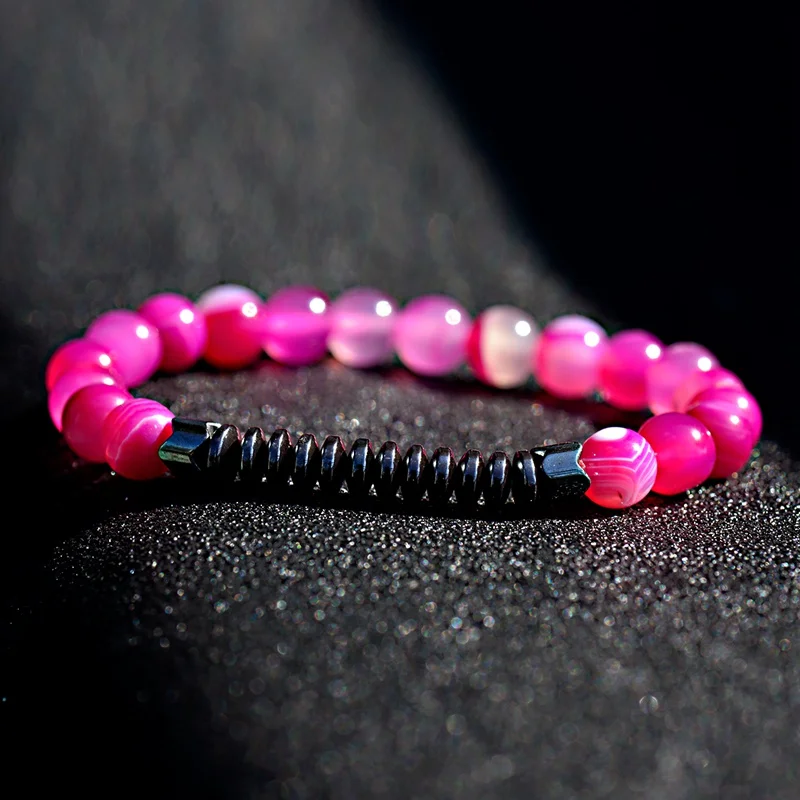 Женский ретро браслет с красным камнем тибетский гематит Мужские Винтажные